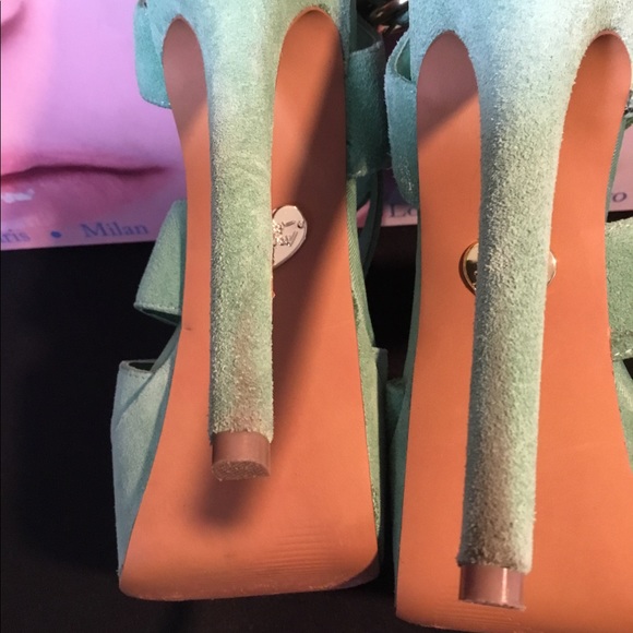 Betsey Johnson “ENDALL” Mint Green Platform Heels - Picture 5 of 8